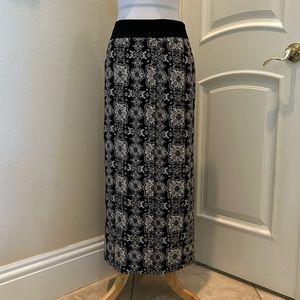 NWOT Liz Claiborne black and white Faux wrap maxi skirt
